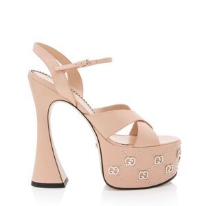 Gucci Leather GG Embellished Platform Sandals